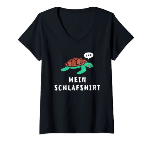 Damen Süße Schildkröte Schlaf Outfit Nachthemd Pyjama Schlafanzug T-Shirt mit V-Ausschnitt Damen Süße Schildkröte Schlaf Outfit Nachthemd Pyjama Schlafanzug T-Shirt mit V-Ausschnitt von Lustige Kinder Schlafanzüge Schlafen Geschenke