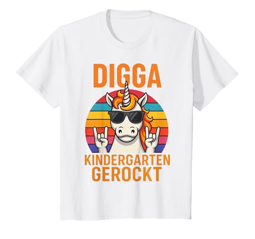 Kinder Digga Kindergarten Gerockt Einhorn Spruch Kinder T-Shirt Kinder Digga Kindergarten Gerockt Einhorn Spruch Kinder T-Shirt von Lustige Kinder Sprüche Schule Einschulung
