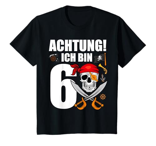 Kinder 6 Jahre alt Geburtstag Junge Pirat Party T-Shirt von Geschenk 6 Jahre Geburtstag von Lifua