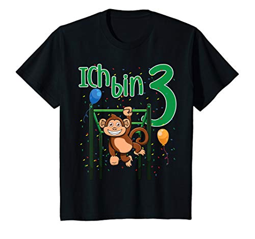 Kinder Dritter 3. Geburtstag Affe Klettern Ich Bin Drei 3 Jahre T-Shirt von Lustige Kindergeburtstag Kleidung