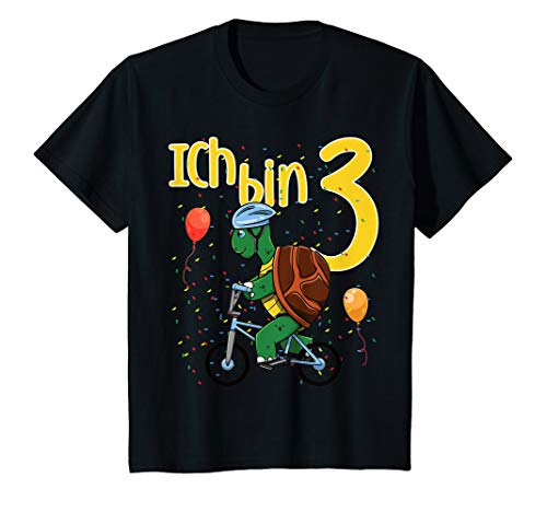 Kinder Dritter 3. Geburtstag Schildkröte Fahrrad Ich Bin Drei 3 T-Shirt Kinder Dritter 3. Geburtstag Schildkröte Fahrrad Ich Bin Drei 3 T-Shirt von Lustige Kindergeburtstag Kleidung