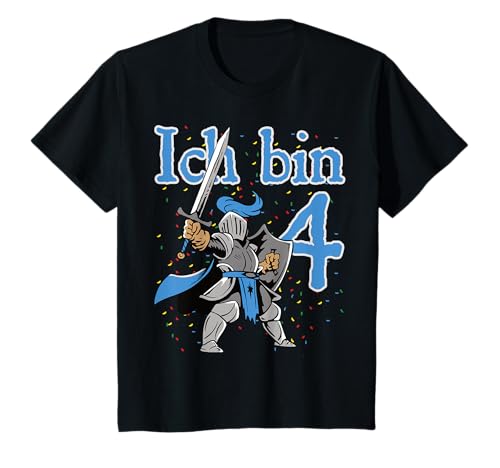 Kinder Vierter Geburtstag Junge Ritter - Ich bin 4 T-Shirt Kinder Vierter Geburtstag Junge Ritter - Ich bin 4 T-Shirt von Lustige Kindergeburtstag Kleidung