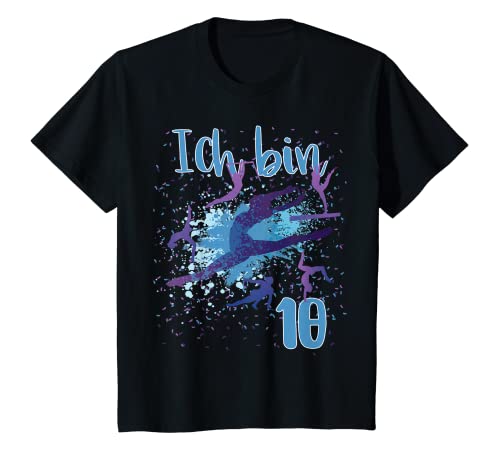 Kinder Zehnter Geburtstag Mädchen Turnen - Ich bin 10 - Bodenturnen T-Shirt von Lustige Kindergeburtstag Kleidung