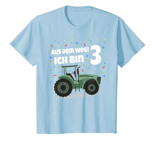 Kinder Ich bin schon drei 3. Geburtstag Junge Trecker Bagger Kinder T-Shirt von Lustige Kindergeburtstags design Jungen & Mädchen