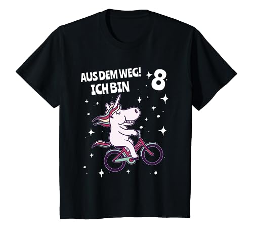 Kinder Kind 8. Kinder Geburtstag Mädchen 8 Jahre Sterne & Fahrrad T-Shirt von Lustige Kindergeburtstags design Jungen & Mädchen