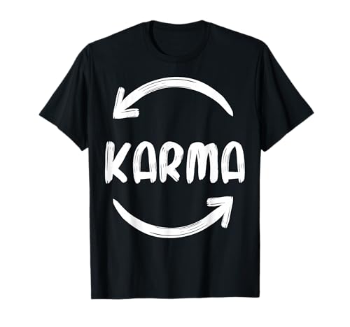 dizeyns Cool Karma Spruch Hinduismus Sprüche Buddhismus Spirituell T-Shirt Schwarz S Unisex Kinder Erwachsene Klassisch T-Shirt Rundhals Halbarm 100% Baumwolle von Lustige Kleidung & Witzige Mode - dizeyns