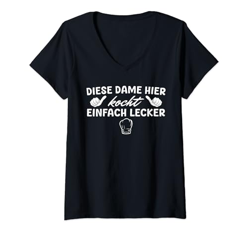 Damen Beste Köchin Kochmütze Küchenchefin T-Shirt mit V-Ausschnitt Damen Beste Köchin Kochmütze Küchenchefin T-Shirt mit V-Ausschnitt von Lustige Koch Sprüche für Köchinnen