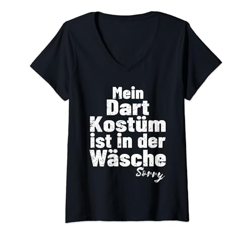Damen Darts Dart Kostüm In Der Wäsche lustiges Dart T-Shirt mit V-Ausschnitt Damen Darts Dart Kostüm In Der Wäsche lustiges Dart T-Shirt mit V-Ausschnitt von Lustige Kostüme & Sprüche für Dartturnier