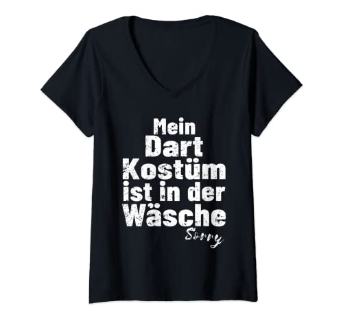 Damen Darts Dart Kostüm In Der Wäsche lustiges Dart T-Shirt mit V-Ausschnitt Damen Darts Dart Kostüm In Der Wäsche lustiges Dart T-Shirt mit V-Ausschnitt von Lustige Kostüme & Sprüche für Dartturnier