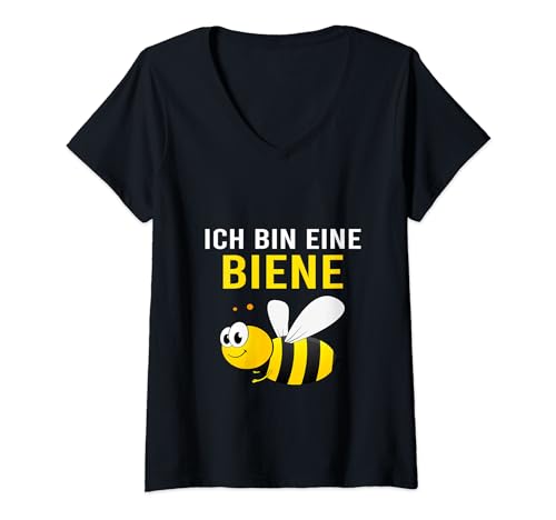 Damen Ich Bin Eine Biene - Karneval Fasching Süßes Bienen T-Shirt mit V-Ausschnitt Damen Ich Bin Eine Biene - Karneval Fasching Süßes Bienen T-Shirt mit V-Ausschnitt von Lustige Kostümideen für Fasching & Karneval