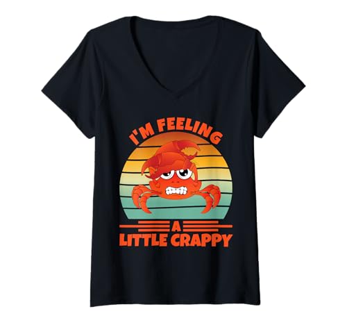 Damen I’m Feeling a Little Crabby Art for Crab Crabbing Lover T-Shirt mit V-Ausschnitt Damen I’m Feeling a Little Crabby Art for Crab Crabbing Lover T-Shirt mit V-Ausschnitt von Lustige Krabbe sagen für Ozeanangeizungsfans