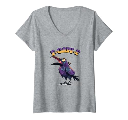 Damen Lustiger Hühnerhumor. F-CAW-F T-Shirt mit V-Ausschnitt von Lustige Krähe Grahic, lustiges Hühnchen fcawf