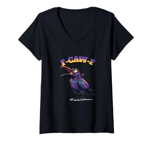 Damen Lustiger Hühnerhumor. F-CAW-F T-Shirt mit V-Ausschnitt von Lustige Krähe Grahic, lustiges Hühnchen fcawf