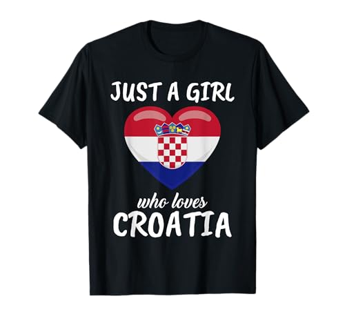 Just A Girl Who Loves Croatia Reise Fußball Kroatien T-Shirt Just A Girl Who Loves Croatia Reise Fußball Kroatien T-Shirt von Lustige Kroatien Kleidung Damen & Mädchen