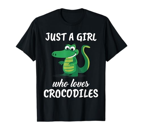 Damen Just A Girl Who Loves Crocodiles Kleidung Krokodil T-Shirt Damen Just A Girl Who Loves Crocodiles Kleidung Krokodil T-Shirt von Lustige Krokodile Kleidung Damen & Mädchen