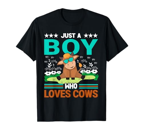 Just A Boy Who Loves Cows T-Shirt Just A Boy Who Loves Cows T-Shirt von Lustige Kuh Geschenke & Bekleidung