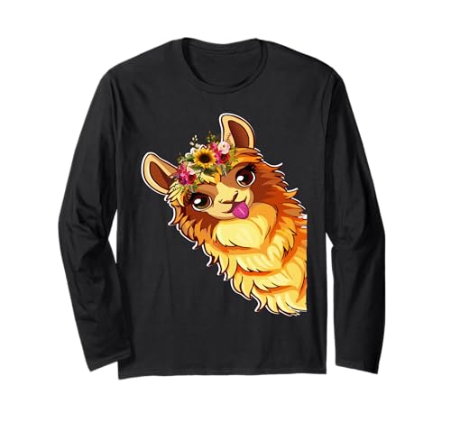 Lustige Alpaka mit Blumen süße Tiere für Frauen Mädchen Langarmshirt Lustige Alpaka mit Blumen süße Tiere für Frauen Mädchen Langarmshirt von Lustige Lama Alpaka -Tierliebhaber