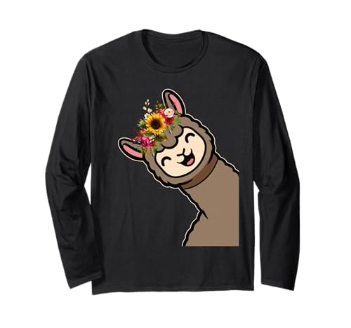 Lustige Alpaka mit Blumen süße Tiere für Frauen Mädchen Langarmshirt Lustige Alpaka mit Blumen süße Tiere für Frauen Mädchen Langarmshirt von Lustige Lama Alpaka -Tierliebhaber