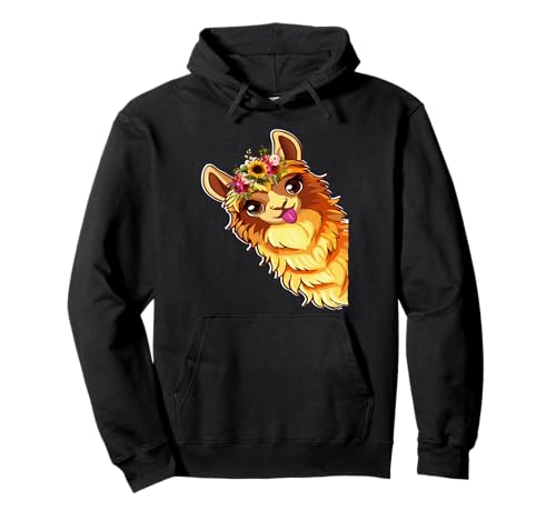 Lustige Alpaka mit Blumen süße Tiere für Frauen Mädchen Pullover Hoodie von Lustige Lama Alpaka -Tierliebhaber