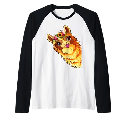 Lustige Alpaka mit Blumen süße Tiere für Frauen Mädchen Raglan Lustige Alpaka mit Blumen süße Tiere für Frauen Mädchen Raglan von Lustige Lama Alpaka -Tierliebhaber