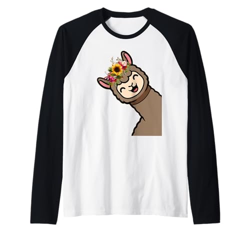 Lustige Alpaka mit Blumen süße Tiere für Frauen Mädchen Raglan Lustige Alpaka mit Blumen süße Tiere für Frauen Mädchen Raglan von Lustige Lama Alpaka -Tierliebhaber