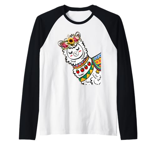 Lustige Alpaka mit Blumen süße Tiere für Frauen Mädchen Raglan Lustige Alpaka mit Blumen süße Tiere für Frauen Mädchen Raglan von Lustige Lama Alpaka -Tierliebhaber