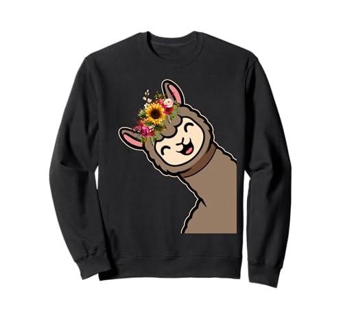Lustige Alpaka mit Blumen süße Tiere für Frauen Mädchen Sweatshirt Lustige Alpaka mit Blumen süße Tiere für Frauen Mädchen Sweatshirt von Lustige Lama Alpaka -Tierliebhaber