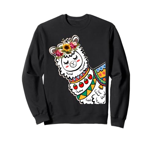 Lustige Alpaka mit Blumen süße Tiere für Frauen Mädchen Sweatshirt Lustige Alpaka mit Blumen süße Tiere für Frauen Mädchen Sweatshirt von Lustige Lama Alpaka -Tierliebhaber