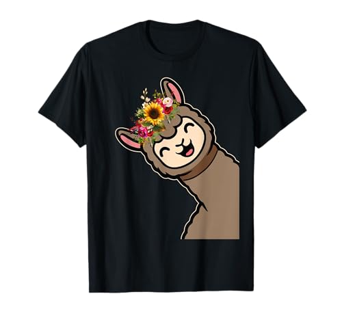 Lustige Alpaka mit Blumen süße Tiere für Frauen Mädchen T-Shirt Lustige Alpaka mit Blumen süße Tiere für Frauen Mädchen T-Shirt von Lustige Lama Alpaka -Tierliebhaber