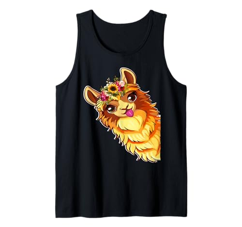 Lustige Alpaka mit Blumen süße Tiere für Frauen Mädchen Tank Top Lustige Alpaka mit Blumen süße Tiere für Frauen Mädchen Tank Top von Lustige Lama Alpaka -Tierliebhaber