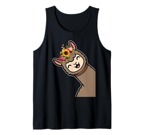 Lustige Alpaka mit Blumen süße Tiere für Frauen Mädchen Tank Top Lustige Alpaka mit Blumen süße Tiere für Frauen Mädchen Tank Top von Lustige Lama Alpaka -Tierliebhaber