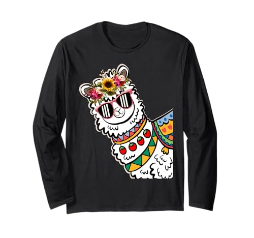 Lustige Alpaka mit Sonnenbrillen süße Tiere für Frauen Langarmshirt von Lustige Lama Alpaka -Tierliebhaber