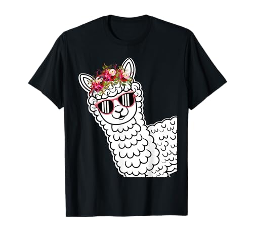 Lustige Alpaka mit Sonnenbrillen süße Tiere für Frauen T-Shirt von Lustige Lama Alpaka -Tierliebhaber