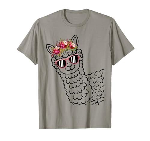 Lustige Alpaka mit Sonnenbrillen süße Tiere für Frauen T-Shirt von Lustige Lama Alpaka -Tierliebhaber