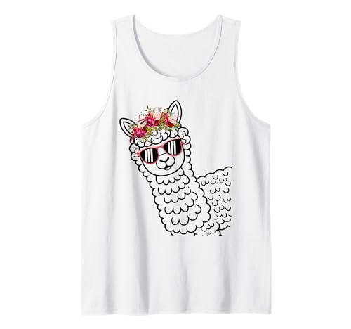 Lustige Alpaka mit Sonnenbrillen süße Tiere für Frauen Tank Top von Lustige Lama Alpaka -Tierliebhaber
