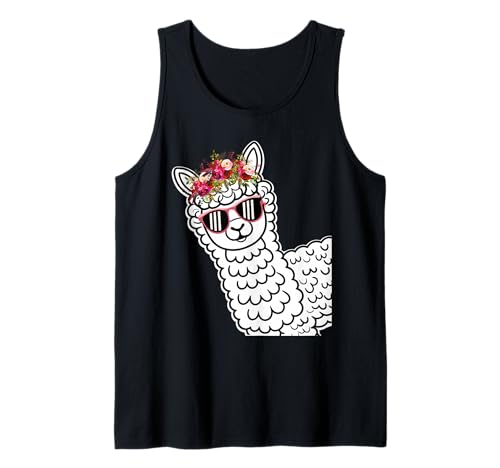 Lustige Alpaka mit Sonnenbrillen süße Tiere für Frauen Tank Top von Lustige Lama Alpaka -Tierliebhaber