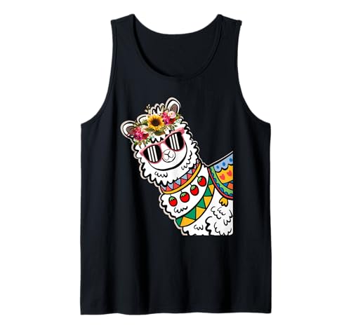 Lustige Alpaka mit Sonnenbrillen süße Tiere für Frauen Tank Top von Lustige Lama Alpaka -Tierliebhaber