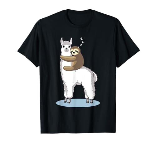 Lustiges Faultier schläft auf Alpaka Lama Alpaca Geschenk T-Shirt Lustiges Faultier schläft auf Alpaka Lama Alpaca Geschenk T-Shirt von Lustiges Faultier schläft auf Lama Alpaka