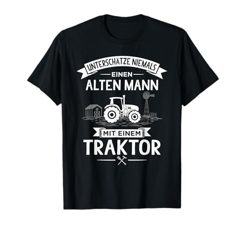 Lustige Landwirt Geschenke für Bauern - Herren - Erwachsene Männer - Schwarz - Klein - Kurzarm - T-Shirt - Unterschätze niemals einen alten Mann mit einem Traktor Lustige Landwirt Geschenke für Bauern - Herren - Erwachsene Männer - Schwarz - Klein - Kurzarm - T-Shirt - Unterschätze niemals einen alten Mann mit einem Traktor von Lustige Landwirt Geschenke für Bauern
