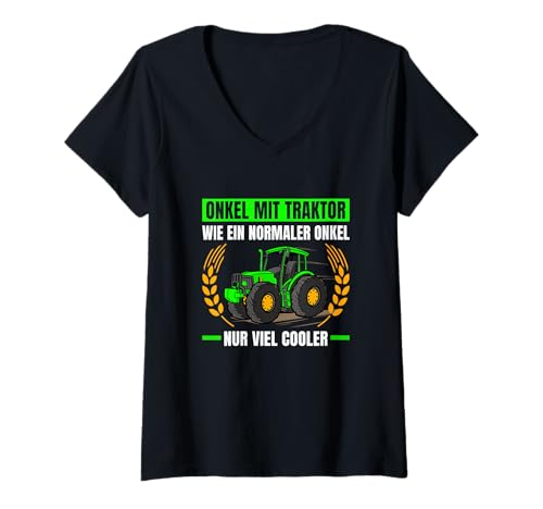 Damen Landwirtschaft Onkel Mit Traktor Wie EIN Normaler Traktor T-Shirt mit V-Ausschnitt Damen Landwirtschaft Onkel Mit Traktor Wie EIN Normaler Traktor T-Shirt mit V-Ausschnitt von Lustige Landwirt & Trecker Outfits