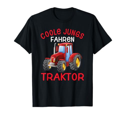 Coole Jungs fahren Traktor Trecker Kinder Junge Geburtstags T-Shirt von Lustige Landwirtschaft outfits & Traktor Geschenke