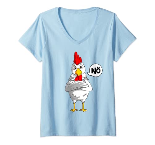 Damen Hühner Kinder Jungen Mädchen Damen Huhn Landwirt T-Shirt mit V-Ausschnitt von Lustige Landwirtschaft & Bauernhof Geschenkideen