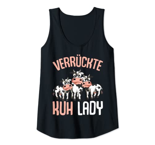 Damen Kuh Verrückte Kuh Lady Landwirtin Kühe Tank Top von Lustige Landwirtschaft & Bauernhof Geschenkideen