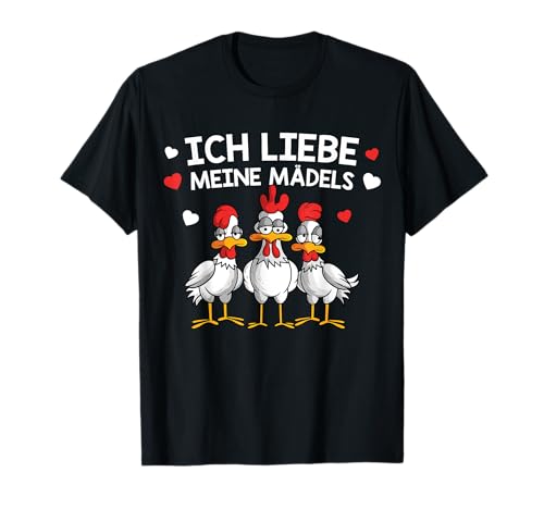 Hühner Ich Liebe Meine Mädels Landwirtin Landwirt Huhn T-Shirt von Lustige Landwirtschaft & Bauernhof Geschenkideen