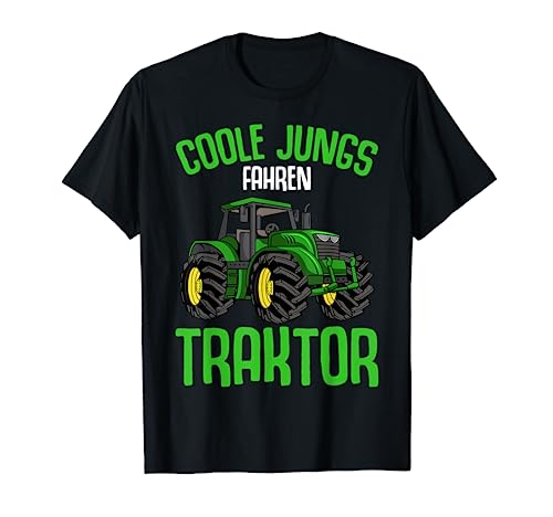 Lustige Landwirtschaft & Traktor Geschenke Coole Jungs fahren Traktor Trecker Jungen Kinder Cartoon T-Shirt Schwarz S von Lustige Landwirtschaft & Traktor Geschenke