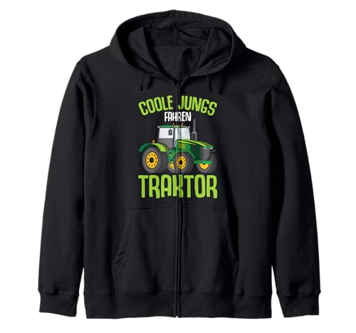 Coole Jungs fahren Traktor Trecker Kinder Junge Kapuzenjacke von Lustige Landwirtschaft & Traktor Geschenke