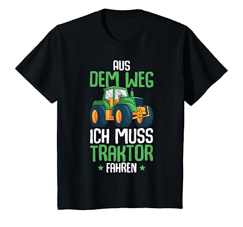 Kinder Aus Dem Weg Ich Muss Traktor Fahren Trecker Jungs Junge T-Shirt von Lustige Landwirtschaft & Traktor Geschenke