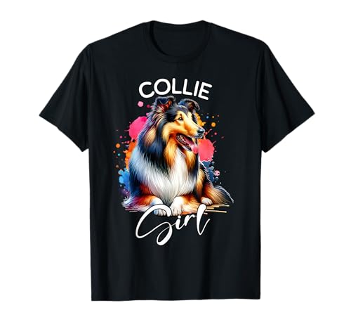 Collie Girl Hund Mädchen Langhaar Collie T-Shirt Collie Girl Hund Mädchen Langhaar Collie T-Shirt von Lustige Langhaar Collie Designs Damen