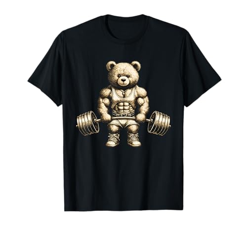 Lustige Langhantel-Gym-Grafik-T-Shirts für Damen: Teddybär Lifting Gewichte Gym Workout Tier Shirts T-Shirt - Schwarz, S, Unisex, Kinder und Erwachsene mit kleineren Größen Lustige Langhantel-Gym-Grafik-T-Shirts für Damen: Teddybär Lifting Gewichte Gym Workout Tier Shirts T-Shirt - Schwarz, S, Unisex, Kinder und Erwachsene mit kleineren Größen von Lustige Langhantel-Gym-Grafik-T-Shirts für Damen