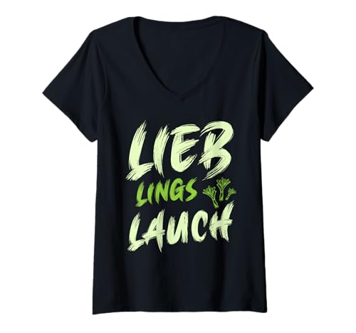 Damen Lauch I Körper Gewicht Ernährung Gemüse Lieblingslauch Dünn T-Shirt mit V-Ausschnitt Damen Lauch I Körper Gewicht Ernährung Gemüse Lieblingslauch Dünn T-Shirt mit V-Ausschnitt von Lustige Lauch Liebhaber Sprüche I Geschenk